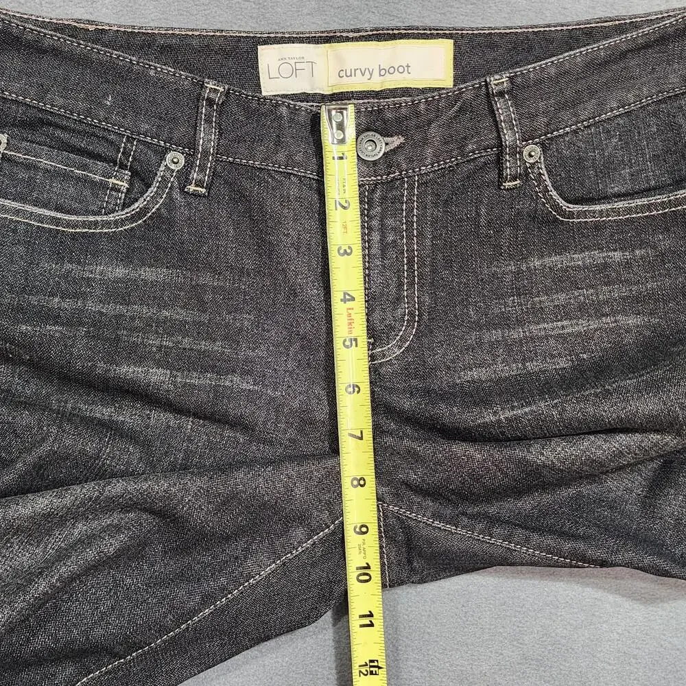 Ann Taylor Loft Curvy Boot‎ Bootcut Distressed Black Size 8 - Picture 8 of 9